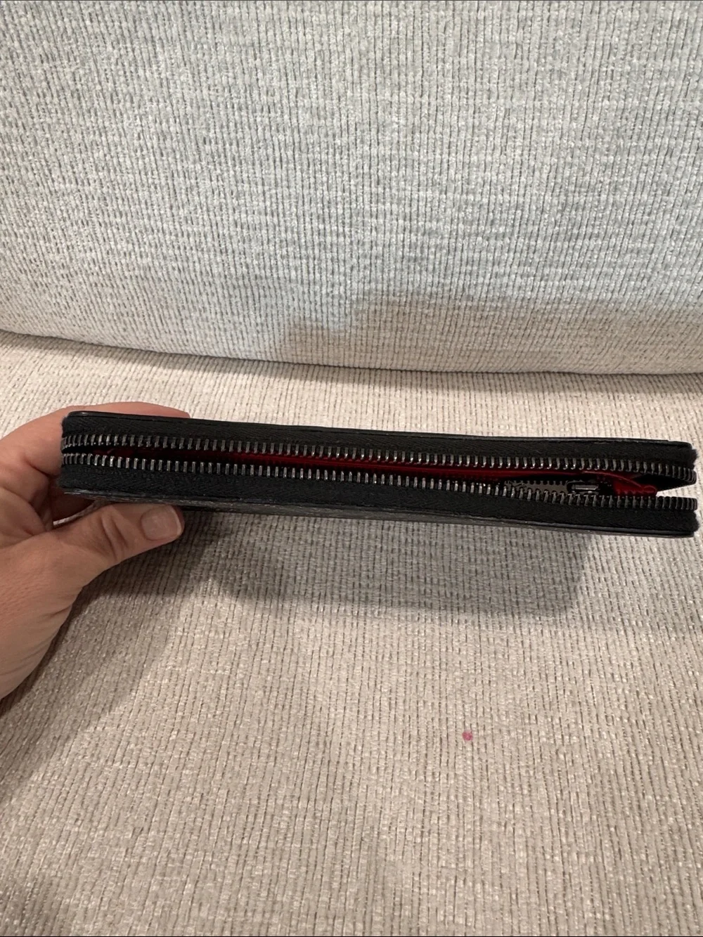 Christian Louboutin Designer Black Pattern Zip Wallet